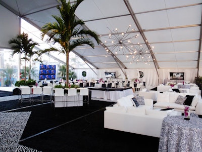 Also for the Super Bowl, Party Planners West used three tents to create the N.F.L. Tailgate, a huge lounge with areas for music performances and other live entertainment, as well as places for guests to eat and drink.
