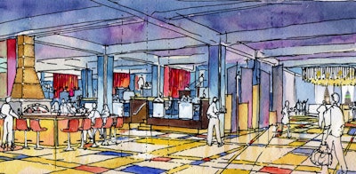 Each section will have its own set of lanes and be available for private rental. Two event spaces can be combined into one large room.