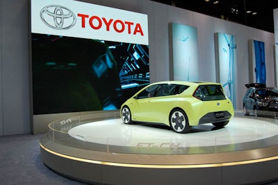 Toyota displayed a compact hybrid concept car. The embattled company also used the show to unveil its 2011 Avalon and give away a 2010 Prius through a Facebook contest.