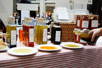 Several olive oil makers offered product samples.