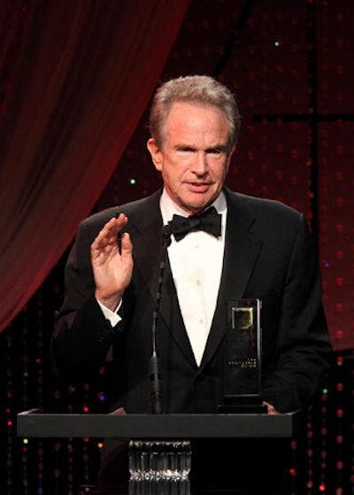 Warren Beatty accepted the guild's cinematic imagery award.