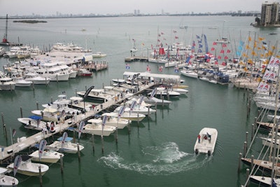 About 275 exhibitors had in-water displays at the marina.