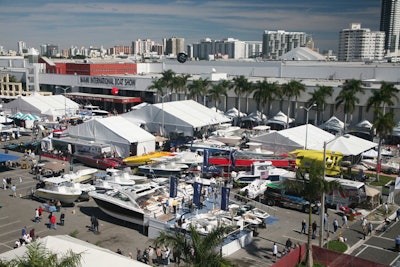 Exhibitors also displayed their boats in the parking lot outside the convention center.