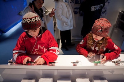 Mobile games and applications on cellular phones were brought in at the Bell Ice Cube to entertain younger visitors.