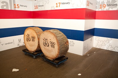 Producers set up a time line of the Dutch team's accomplishments over the course of the games.