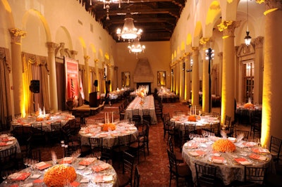 Nearly 450 attendees headed to the Biltmore Hotel in Coral Gables on Thursday night to pay tribute to the wines and food of Spain. The dinner, hosted by Florida International University and Southern Wine and Spirits, and produced by the hotel's event design team, honored special guests King Juan Carlos and Queen Sofia of Spain. Additional vendors included Jason Frix, Gables Linen, Panache: A Classic Party Rental Company, and Event Furnishings & Decor.