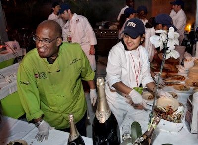 FIU students assisted the chefs at BubbleQ, including local chef Jonathan Eissman of Pacific Time and Today Show weatherman Al Roker.