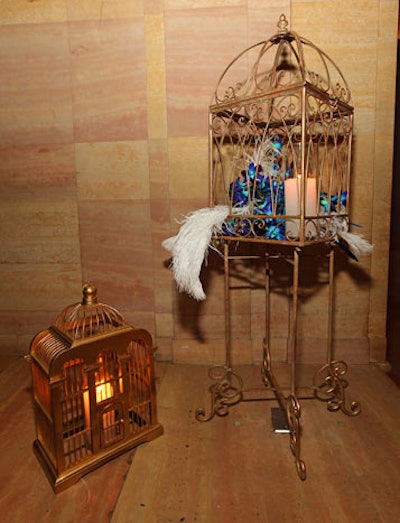 Bird cages, which appear in the beverage's ads, adorned staircases in the hotel's common areas.
