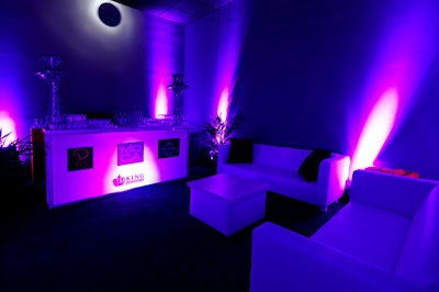 A small room just off the main event area served as a V.I.P. lounge for sponsors.