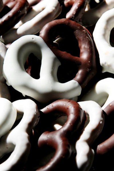 The Sweet Tooth provided chocolate-covered pretzels, Oreos, and other confections in the Opp Art space, a black and white room inspired by the art of optical illusion.