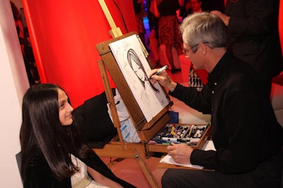 Caricaturists were on hand to sketch the guests.