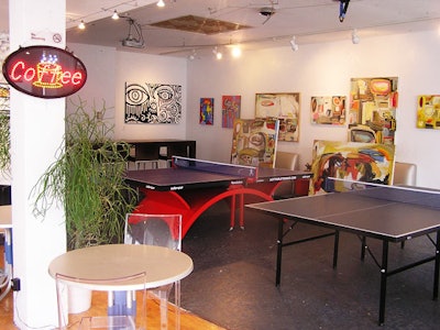 The recreation area's ping-pong tables can be used for events or removed to accommodate larger groups.