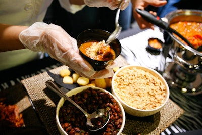 Carla Hall, a former Top Chef finalist, served Ghanaian groundnut stew.