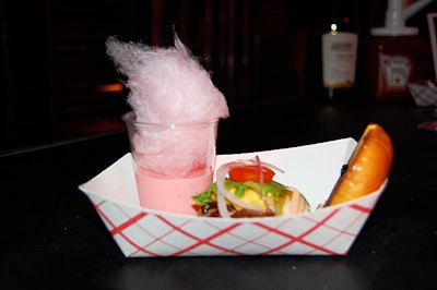 Good Stuff Eatery served a farmhouse bacon cheeseburger with a pink cotton candy milk shake at Burger Bash on Thursday night.
