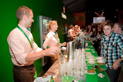 Both a party venue and a home base for Dutch Olympians in Vancouver, the Holland Heineken House included a store, a concert hall, a games area, a stage for medal ceremonies, several bars, and a restaurant.