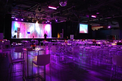 Planner Francine Socket filled the venue with cocktail tables and bar stools to create the feel of an upscale club.