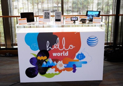 Conference sponsor AT&T created a phone bar, where attendees could experiment with the company's latest gadgets.