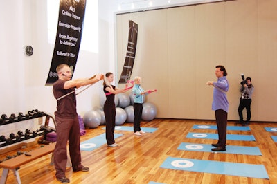 Fitness professional Ted Lawler led an exercise demonstration to illustrate the workout routines available on the Bodylogix Web site.