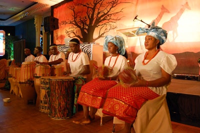 Musicians and dancers from Ijo Vudu Dance International performed at the beginning of the gala, held in the Regency Room at the Four Seasons Hotel in Yorkville.