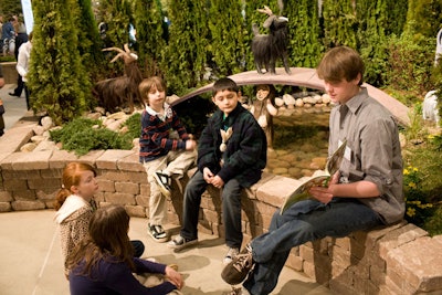 'Three Billy Goats Gruff' inspires another garden, where kids' activities include storytelling.