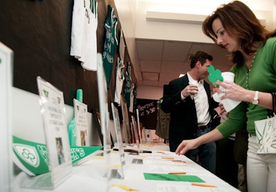 For the silent auction, parents decorated the school's main building across the street with jerseys and other sports paraphernalia.