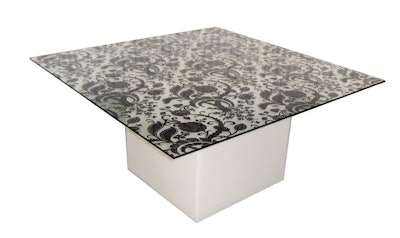 Cube Table Pattern, $350, available across the U.S. from Taylor Creative Inc.