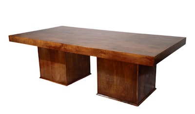 Mahogany table, $350, available in New York, Washington, and Boston from Something Different Party Rental