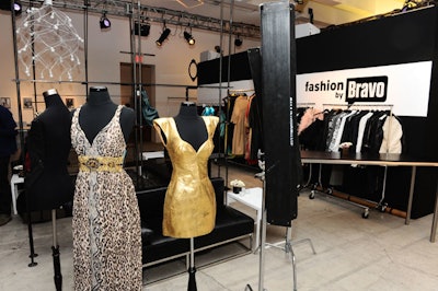The fashion section of the event included a luxe closet full of designer items.