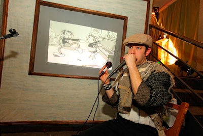 At the entrance, beatbox performer Yuri Lane demonstrated his skills against a backdrop of vintage cartoons.