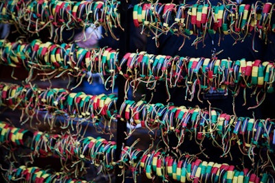 At the entrance, guests received rasta reggae threaded bracelets.