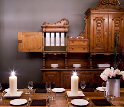 The private dining room, called the Study, holds 24.