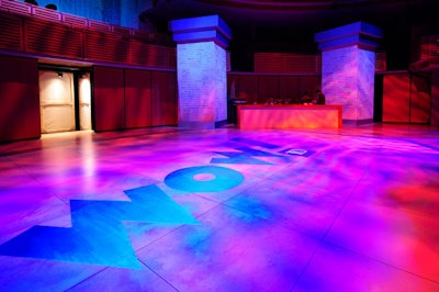 Event producer Declan Weir from Tennessee-based DWP Inc. emblazoned the dance floor covering the concert hall's stage with the logos of TD Bank and its 'Wow!' Leadership Awards.