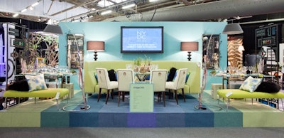 The New York Design Center's table displayed items from its showroom, tagged with the names of the designers. The setting also included a live Twitter feed on a flat-screen television and bloggers who wrote about Diffa each day.