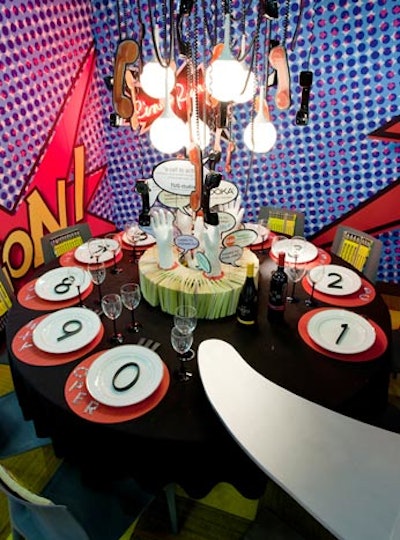 'A Call to Action' was the name of Goil Amornvivat and Thomas Morbitzer's bold telephone-themed table for TUG Studio. Not only was the centerpiece comprised of old phone books and actual phones, each place setting acted as a number on a rotary phone.