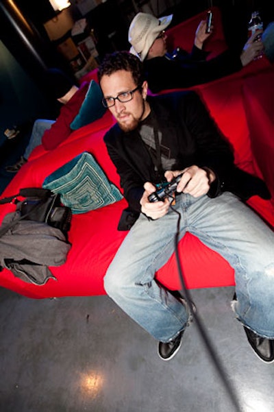 Couches inside the house offer respite for festival-goers who spend most of the day on their feet.