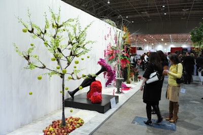 The party setup encouraged guests to browse the feature gardens and exhibits with food, drinks, and cameras.