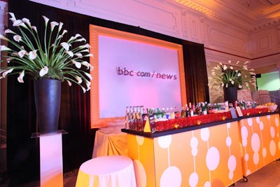 Polka dots gave a modern look to the BBC-branded bar on the second level of the Historical Society of Washington, D.C