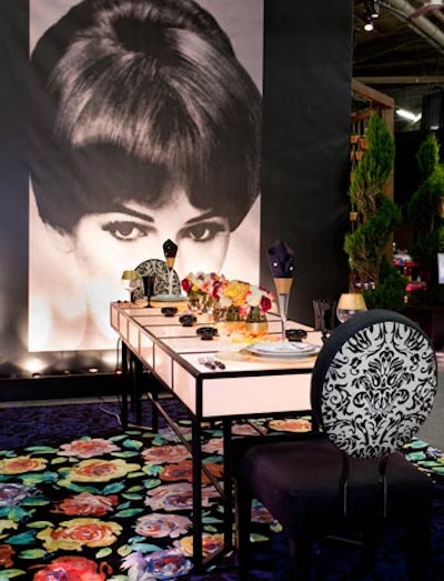 Marc Blackwell's pied-à-terre included several small arrangements of roses and rose petals along the middle of the dining table.