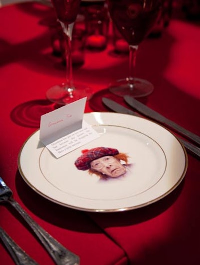 Students from the Fashion Institute of Technology worked with David Stark to create 'To Grandmother's House We Go,' a Little Red Riding Hood-themed setting. Each seat at the table had a plate with a humorous image of a grandmother and a place card with a short message about each woman.
