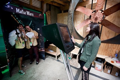 Polite in Public photo booths and Zynga games let guests dress up and pose for souvenir photos.