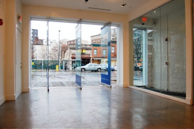 The first-floor lobby can accommodate 75 guests for a reception