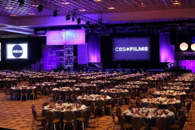 Multiple panels and projection screens showed CBS Films imagery.