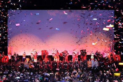 Sony's luncheon for The Karate Kid brought 3,000 ShoWest guests to the Paris.