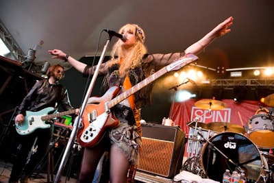 Courtney Love closed Spin's party with a 45-minute set that marked the American reunion of her long defunct band, Hole.