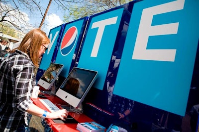 Spin's party was one of the many spots Pepsi planted voting booths for its philanthropy competition, the Refresh SXSW Challenge.