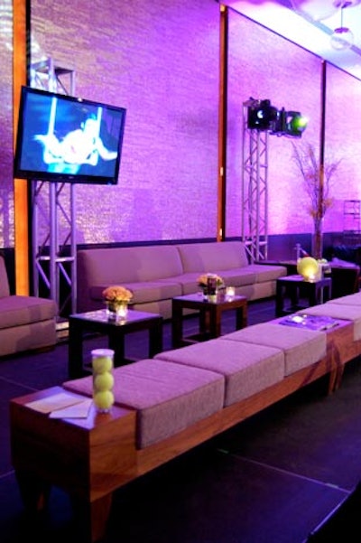 An elevated lounge area against the right wall of the ballroom catered to V.I.P.s and athletes in attendance.