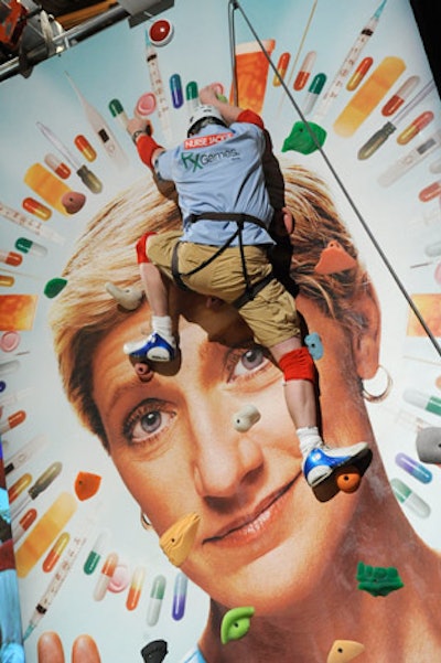 One event saw contestants scale a 25-foot rockclimbing wall laid over one of the show's promotional images.