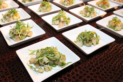 Dan Silverman of the Standard Grill served yellowtail hamachi tartare.