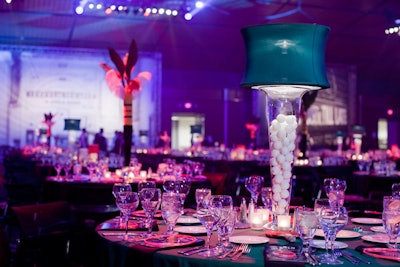 In February, Corinthian Events topped a table with a Ping-Pong ball-filled glass lamp at Big Night 11, the Big Brothers Big Sisters of Massachusetts Bay fund-raiser.