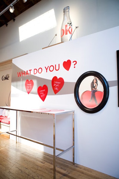 Signage in a heart motif decorated the Santa Monica pop-up.